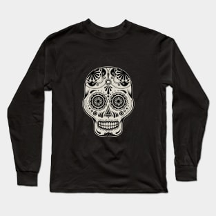 Sugar Skull Black and White Long Sleeve T-Shirt